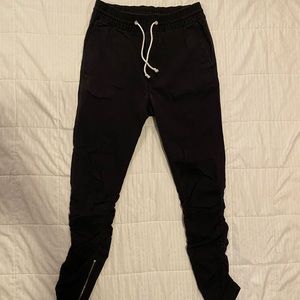 HM drop crotch zip ankle black joggers size 30